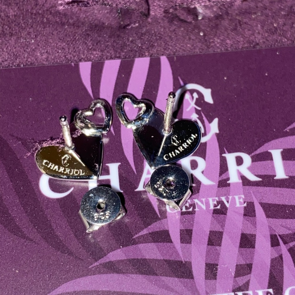 Charriol Silver Heart Earrings - Picture 3 of 5